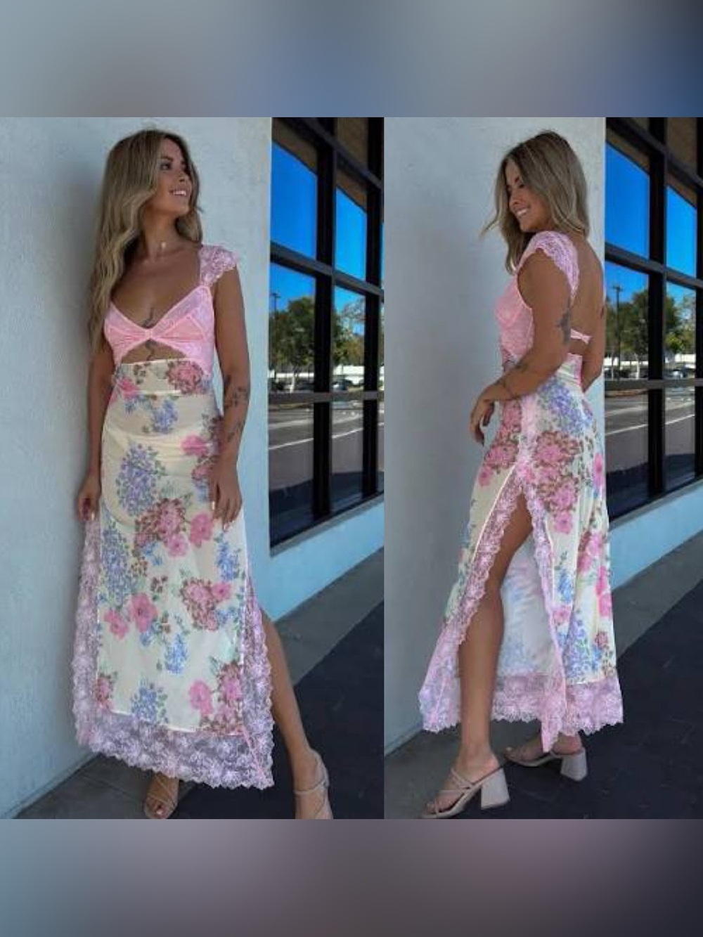 ✨NWT Free People Suddenly Fine Maxi Slip Dress Daisy Combo Size XL